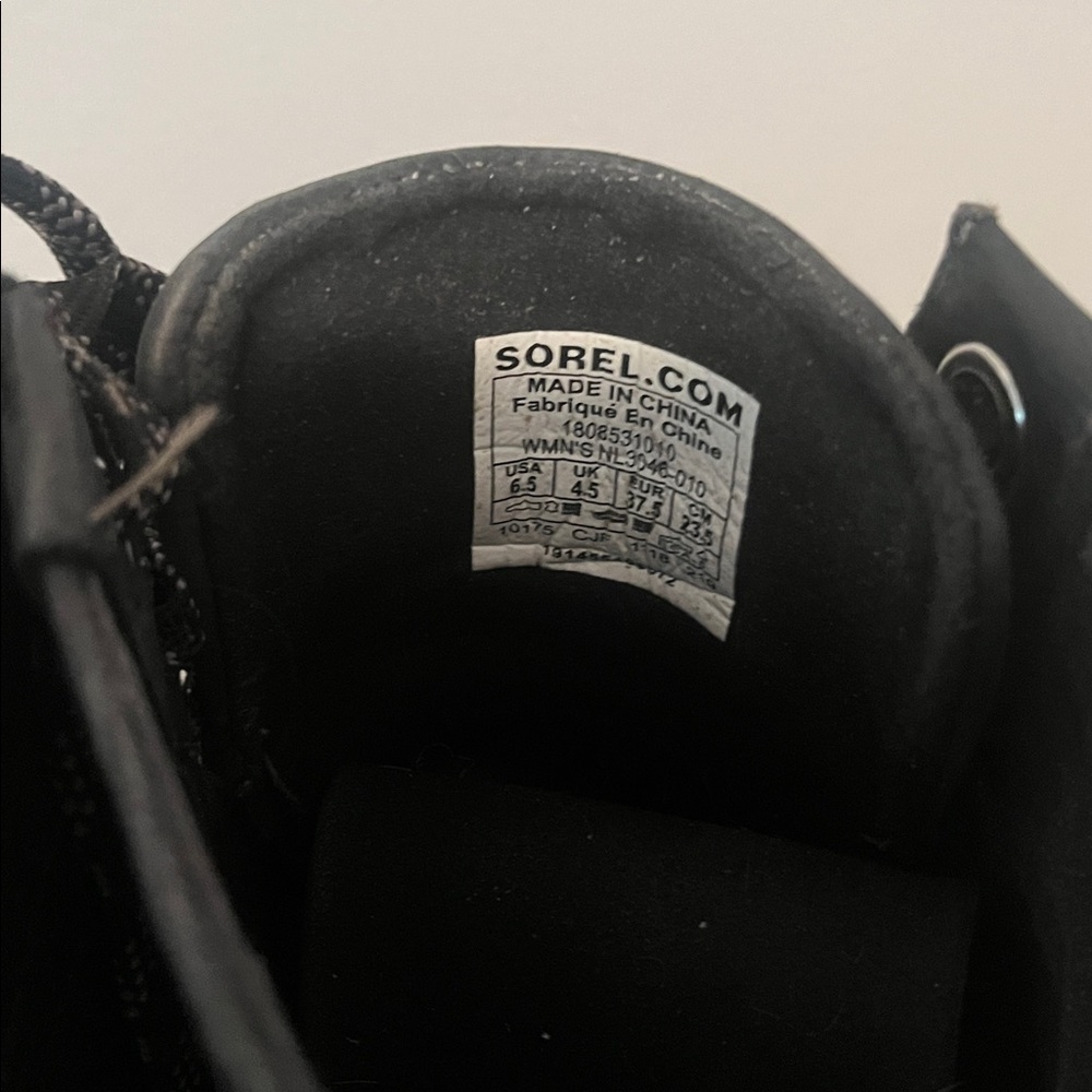 Sorel Black Lace-Up Wedge Boots - Picture 4 of 6